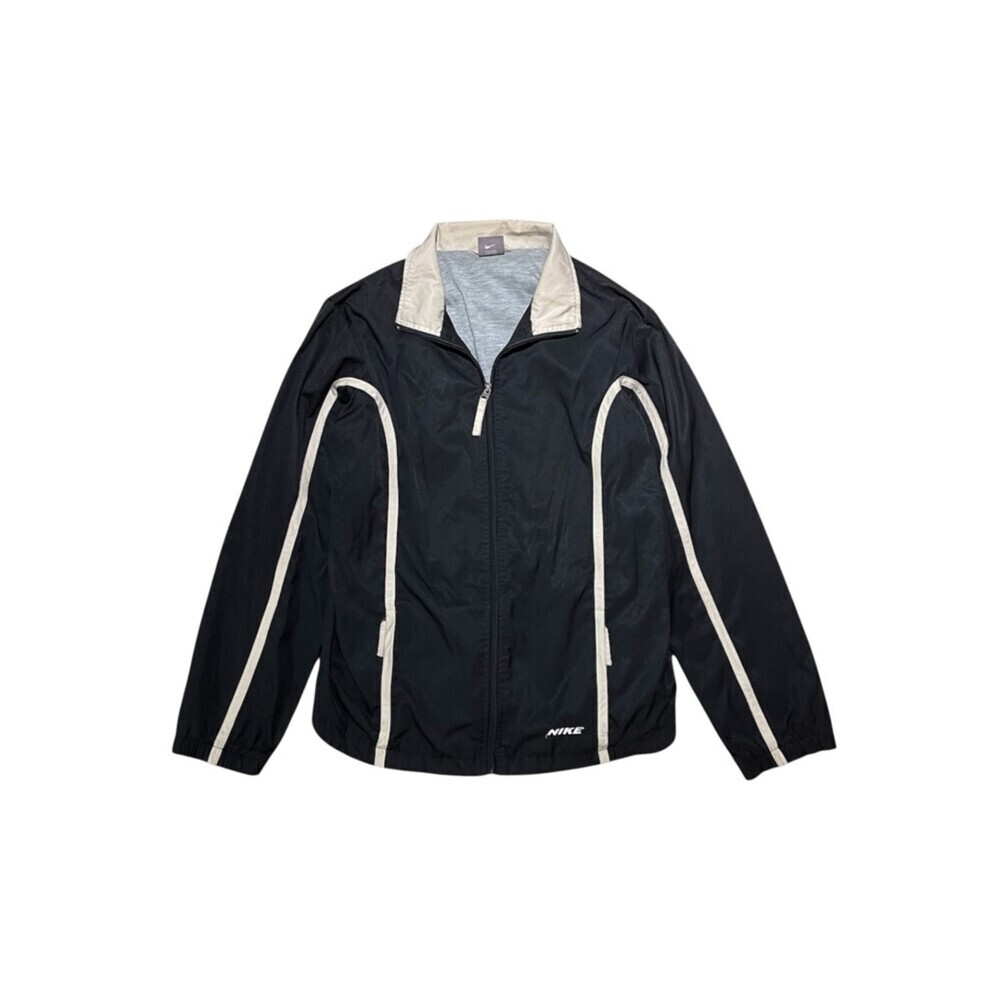Nike Jacket Women’s Large Black‎ Tan Cinched Vintage Y2K Early 2000s Windbreaker